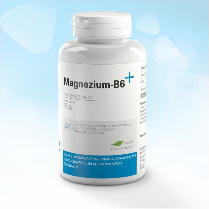 Suplement diety Magnesium-B6 w postaci tabletek wspomaga prawidłowe funkcjonowanie układu nerwowego oraz przyczynia się do zmniejszenia uczucia zmęczenia.