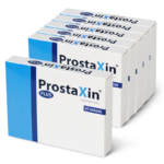 ProstaXin Plus to suplement diety w formie tabletek, wspierający zdrowie prostaty, dostępny w opakowaniach zawierających 60 tabletek.