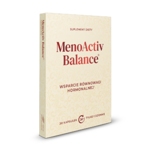 Suplement diety MenoActiv Balance wspiera równowagę hormonalną i zawiera 30 kapsułek do codziennego stosowania.